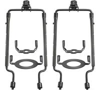 Lot de 2 supports d'abat-jour amovibles, kit de support réglable en métal de 17,8 à 25,4 cm avec base E26 pour lampes de table et de bureau (noir)