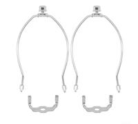 Lot de 2 supports d'abat-jour en forme de harpe de 15,2 cm avec couvercle supérieur pour lampes de table, design en forme de U pour un ajustement sûr, finition bronze, style moderne, décoration