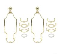 Lot de 2 supports d'abat-jour en métal avec support réglable de 17,8 à 25,4 cm pour têtes de lampe E26 E27 et E14 avec embout de selle d'angle pour décoration d'éclairage de maison, restaurant (doré)