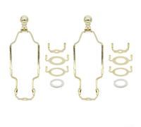 Lot de 2 supports d'abat-jour réglables avec bases d'angle à 3 trous et convertisseur en plastique E14 pour tête de lampe E26 E27 compatible à la maison et commerciale (doré)
