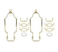 Lot de 2 supports d'abat-jour réglables avec pièces de harpe en métal compatibles avec têtes de lampe E26 E27 pour mises à niveau de lampe de table et de lampadaire (doré)