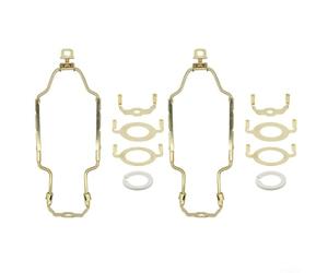 Lot de 2 supports d'abat-jour réglables avec pièces de harpe en métal compatibles avec têtes de lampe E26 E27 pour mises à niveau de lampe de table et de lampadaire (doré)