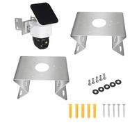 Lot de 2 supports d'angle en acier inoxydable pour caméra Eufy SoloCam S340, Eufy 4G LTE Cam S330, EufyCam S4, S330, S3 Pro, C35, vue à 270° sur mur extérieur, argenté