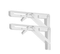 Lot de 2 supports d'angle pliables triangulaires, robustes et réglables, for étagères murales, bancs tables, avec vis pour Salon Chambre charges lourdes(2PCS white 14inch)
