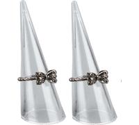lot de 2 supports de bagues en acrylique transparent pour bagues individuelles, 68x25mm - organisateur de bijoux pour un rangement élégant, support de présentation pour bagues, support d'exposition po