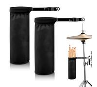 Lot de 2 supports de baguettes de batterie réglables - Accessoires de batterie - Sac en nylon pour baguettes de batterie