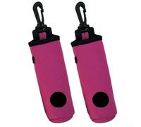 Lot de 2 supports de balles de golf en néoprène avec clip, rangement portable pour 3 balles, fixation sécurisée par boucle de ceinture, accessoire pour homme et femme sur le terrain (rouge)