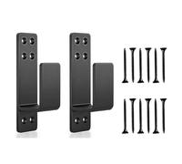 Lot de 2 supports de barricade de porte, supports de porte de sécurité, support de barre de porte, support de barre ouverte pour sécurité de porte de maison (noir)