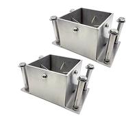 Lot de 2 supports de base carrés robustes pour boîte aux lettres et garde-corps 50 x 50 mm