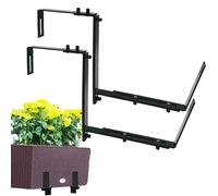 Lot de 2 supports de boîte à fleurs réglables en métal pour garde-corps de terrasse, clôtures, appuis de jardin