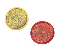 Lot de 2 supports de bol chantant carrés en tissu rouge fait main pour décoration intérieure