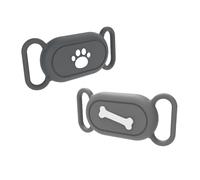 Lot de 2 supports de boucle pour traceur d'étiquettes d'air, housses de collier de chien en silicone étanches compatibles avec d'autres traceurs GPS Air Tag, étui de sécurité anti-perte pour chat et