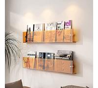 Lot de 2 supports de brochures transparents, porte-revues, support mural, étagère à suspendre, étagère à magazines, support de rangement pour salle d'attente, salon, bureau