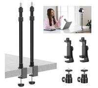 Lot de 2 Supports de Bureau pour Appareil Photo avec vis de 6,35 mm et 9,5 mm, Support de caméra de Bureau de 43,2 à 104,1 cm, Support d'éclairage de Bureau réglable en Aluminium, pour Appareil Photo