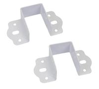 Lot de 2 supports de cadre de lit robustes, équerre d'angle métallique et connecteur de poutre for lit en bois à monter soi-même, quincaillerie for meubles(White,35mm)