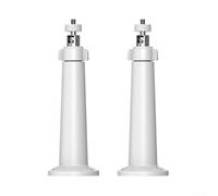 Lot de 2 supports de caméra à panneau solaire en ABS pour montage mural, système de surveillance extérieur avec inclinaison et pivotement réglables (blanc)