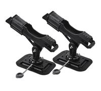 Lot de 2 supports de canne à pêche avec rotation à 360 degrés - Réglable - Pour bateau, kayak, canoë, radeau