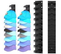 Lot de 2 supports de casquettes auto-adhésifs pour jusqu'à 20 chapeaux, organisateur de casquettes de baseball pour mur ou porte, crochets adhésifs pour mur, porte-chapeaux, porte-chapeaux, porte-clés