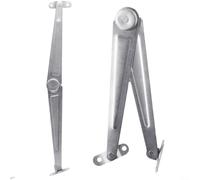Lot de 2 supports de charnière de placard de 26 cm, support de couvercle droit pour soulever des meubles, porte d'armoire, fer argenté