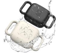 Lot de 2 supports de collier pour chien Tile Mate 2024, coque étanche en silicone pour chat, animal de compagnie, housse résistante aux rayures et à la poussière pour tracker de carrelage, noir/blanc