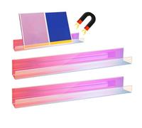 Lot de 2 supports de comptables magnétiques en acrylique flottants - Organisateur de livre sans punch - Étagère à épices magnétique pour réfrigérateur, rangement de cuisine, tableau blanc pour salle