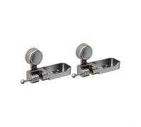Lot de 2 supports de douche à ventouse sans perçage | Pas de perçage nécessaire, ventouse réutilisable, ne laisse pas de traces sur le carrelage, repositionnement facile