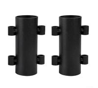 Lot de 2 supports de fixation pour poteaux de tente avec tube en fer pour camping en plein air, fournit un soutien stable pour tentes et bâches (normal)