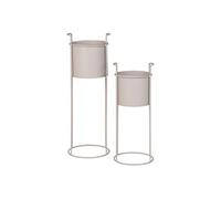 Lot de 2 supports de fleurs en acier sable
