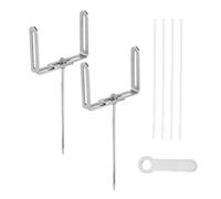 Lot de 2 supports de gouttières robustes - Stabilisateur réglable en acier inoxydable pour le drainage des eaux de pluie - Stabilisateur de tuyau de descente en plein air et de toit