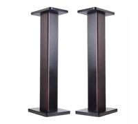Lot de 2 supports de haut-parleurs en bois pour haut-parleurs HiFi de taille moyenne de 60 cm pour home cinéma et haut-parleurs d'ordinateur - Design élégant marron parfait pour les amateurs d'audio