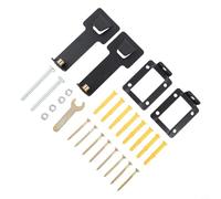 Lot de 2 supports de hotte de cuisinière en acier inoxydable - Crochet de suspension pour hotte de cuisine - Matériel de montage et kit d'installation - 7 x 13/18 cm (noir)