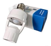 Lot de 2 supports de lampe à détecteur de mouvement infrarouge E27, retard réglable de 16 à 300 s, aucun câblage nécessaire pour ampoules LED, adaptateur de douille ABS pour maison, jardin, escalier