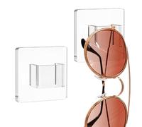 Lot de 2 supports de lunettes muraux en acrylique - Présentoir transparent pour lunettes de soleil - Pour armoire, appartement, entrée, lieu de travail, magasin de détail, maison, chambre à coucher