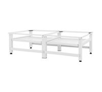 Lot de 2 supports de machine à laver avec étagères coulissantes Blanc en acier ML-Design