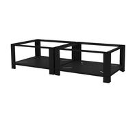 Lot de 2 supports de machine à laver avec plateau extensible Noir en acier ML-Design