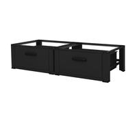 Lot de 2 supports de machine à laver avec tiroirs coulissants Noir en acier ML-Design