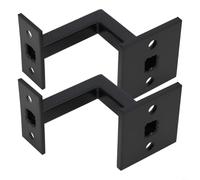 Lot de 2 supports de main courante en acier inoxydable 304 noir mat réglable pour rampe d'escalier intérieur extérieur pour support mural robuste