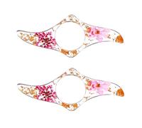 Lot de 2 supports de page de pouce en résine avec fleur séchée pour marque-page - Accessoires de lecture pour les amateurs de livres - Violet