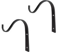 Lot de 2 supports de panier à suspendre en métal noir résistant-Crochets de suspension incurvés pour suspendre les plantes-Pour mangeoires à oiseaux ou lanternes