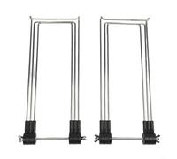 Lot de 2 supports de panneau solaire portable avec angle réglable à 360°, support pliable en acier inoxydable pour camping en plein air, support stable pour lumière du soleil, argenté