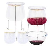 Lot de 2 supports de passoire, support de passoire avec 4 sacs de coloration réutilisables, sacs filtrants alimentaires