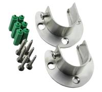 Lot De 2 Supports De Penderie Robustes En Acier Inoxydable, Support De Tige À Bride For Tringle De Placard, Support D'extrémité De Tige De 19/22/25/32 Mm En Forme De U(19MM)