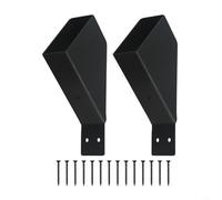 Lot de 2 supports de pergola en fer robuste à angle de 45 degrés pour poteaux en bois de 5 x 10 cm, kit de connecteur noir pour tonnelle, terrasse, structure de jardin,