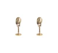 Lot de 2 supports de perruque pour perruque pour coiffure, entraînement cosmétologique, doré
