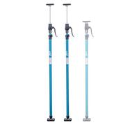 Lot de 2 supports de plafond télescopiques KATSU Tools, 125-290 cm, en acier, capacité de charge de 40 kg, pour le positionnement, le maintien et la fixation des plaques de plâtre.