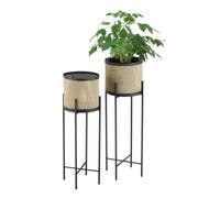 Lot de 2 Supports de Plante - EN.CASA - Colfontaine - Métal - Noir - Design Contemporain
