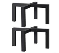 Lot de 2 supports de plantes en fer robuste de 30,5 cm - Noir - 30,5 x 30,5