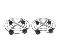 Lot de 2 supports de plantes en métal avec roues verrouillables, charge maximale de 45 kg, support de pot de fleurs rond, support de base de chariot avec roulement à 360 ° pour Pot(2 Packs 32cm)