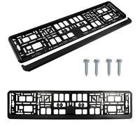 Lot de 2 supports de plaque d'immatriculation de voiture - Noir mat pur