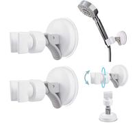 Lot de 2 supports de pommeau de douche à ventouse réglable pour salle de bain - Rotation à 360 ° - Support mural pour la plupart des pommeaux de douche